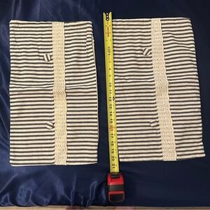 Striped Lace Accent Fabric pillow covers